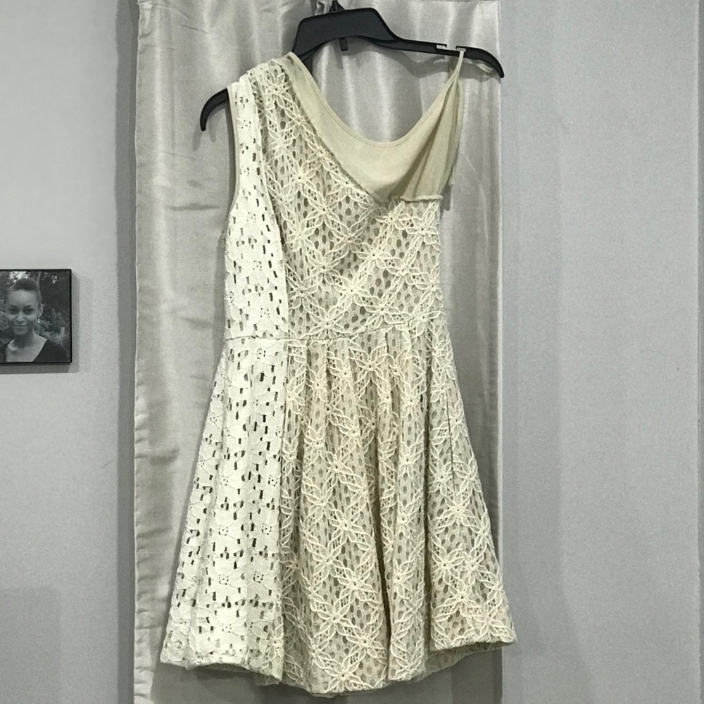 RACHEL Rachel Roy two-tone lace cream dress 2 womens - Picture 7 of 8